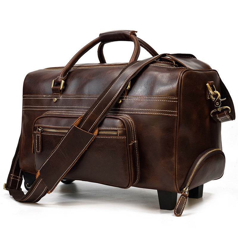 Trolley Case en Cuir Véritable pour Hommes - Allomarc.com