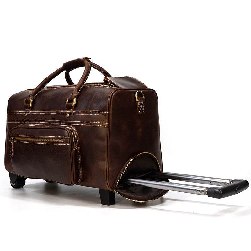 Trolley Case en Cuir Véritable pour Hommes - Allomarc.com
