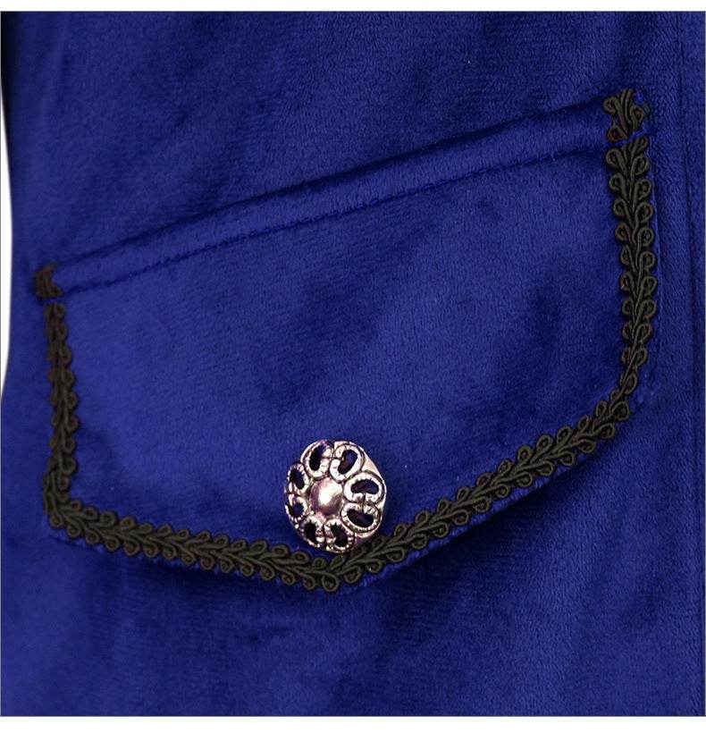 Tuxedo Vintage en Velours Or à Col Montant - Allomarc.com