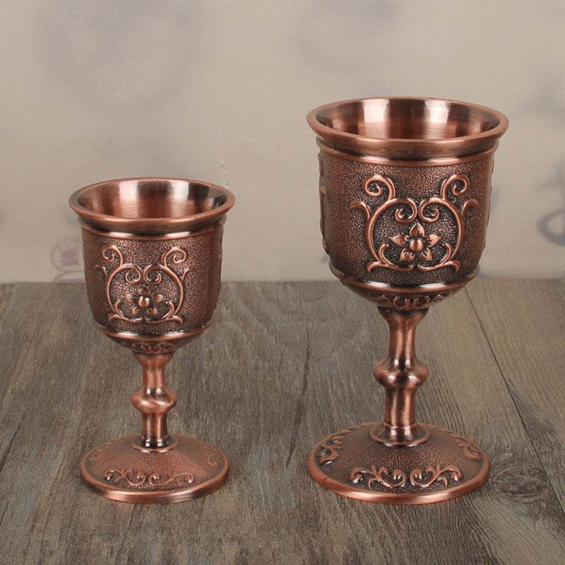 Verre à vin en bronze vintage embossé - Allomarc.com