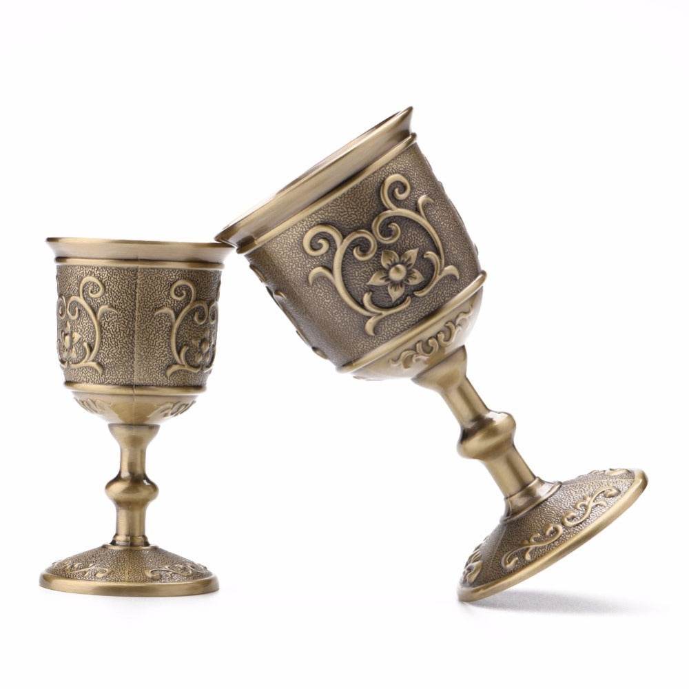 Verre à vin en bronze vintage embossé - Allomarc.com