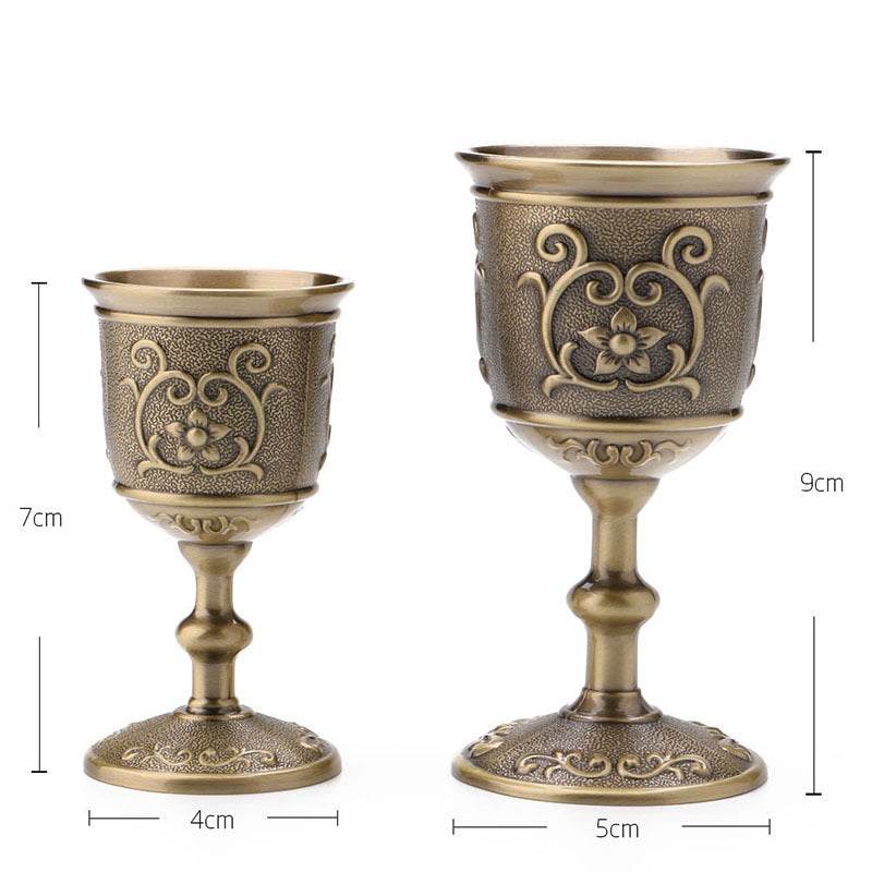 Verre à vin en bronze vintage embossé - Allomarc.com