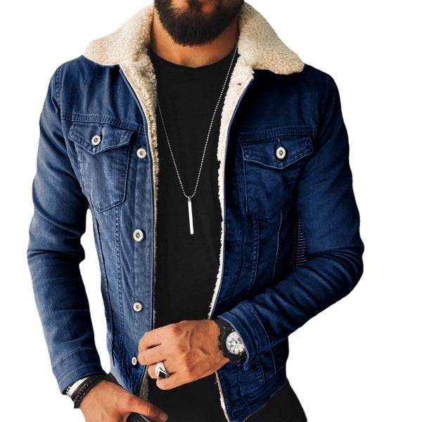 Veste en Jean Épaissie en Laine d'Agneau - Allomarc.com