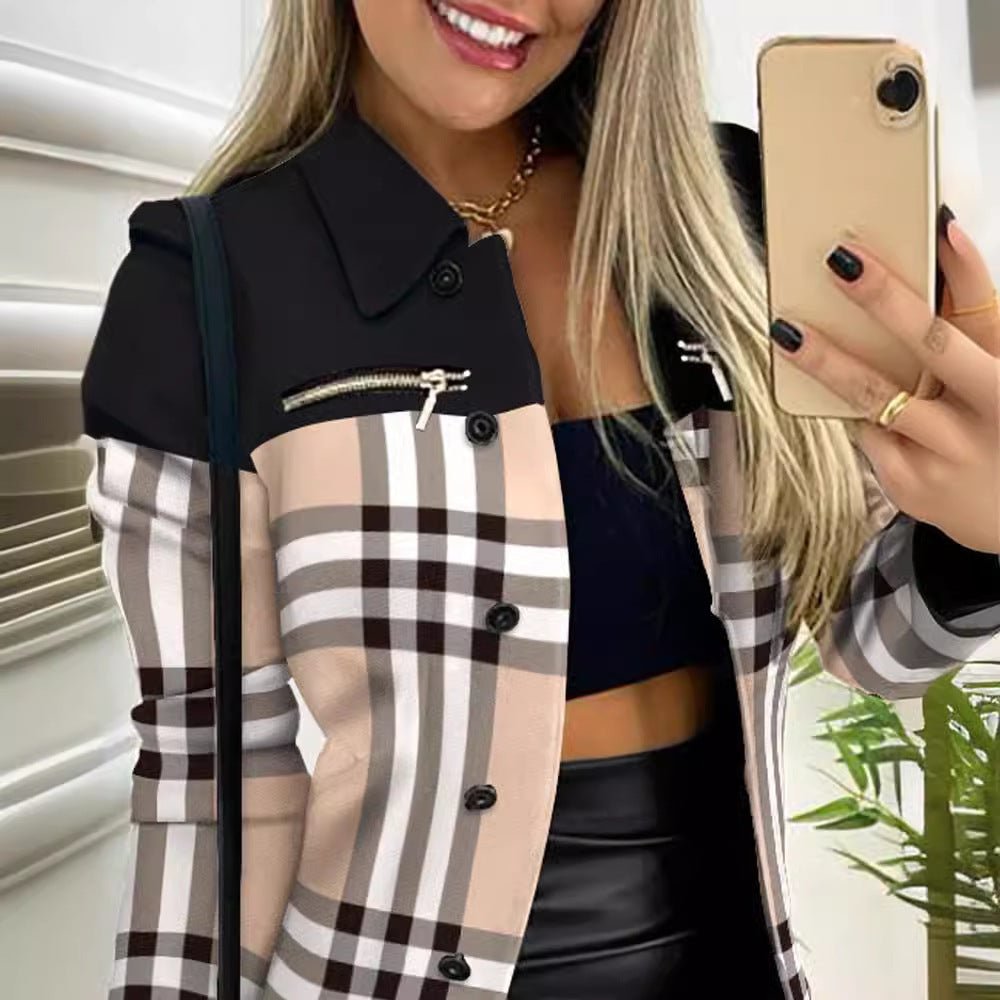 Veste Small à Col Zippé à Imprimé Coloré à Manches Longues - Allomarc.com