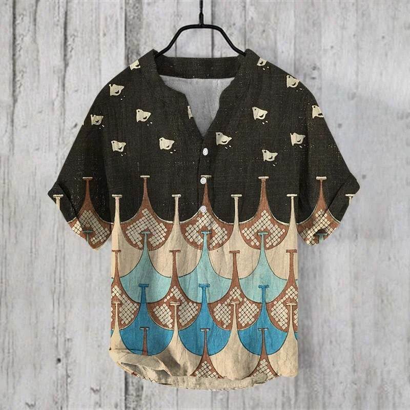 Vêtements décontractés d'été pour hommes - T-shirt à manches courtes en V - Allomarc.com