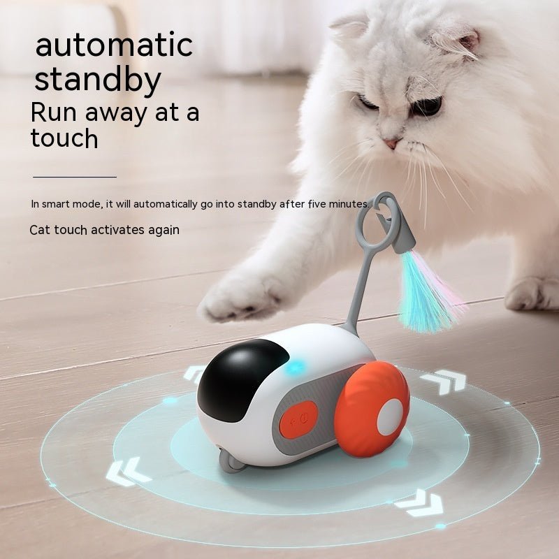 Voiture interactive pour chat à télécommande - Jouet autonome USB - Allomarc.com