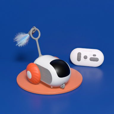 Voiture interactive pour chat à télécommande - Jouet autonome USB - Allomarc.com